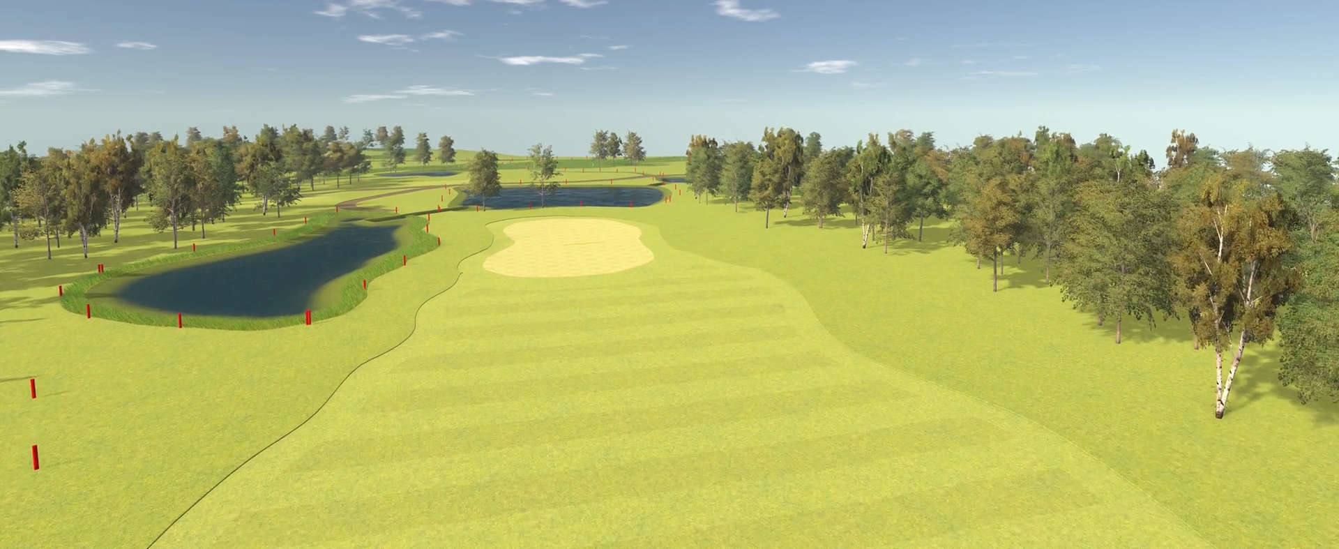 3D rendering af 5. hul på Herning golfbane