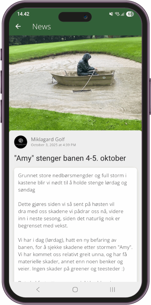 Course Status - Miklagard Regngolf